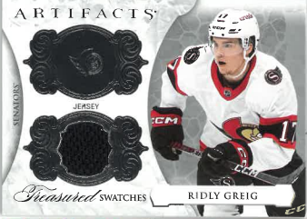 2023-24 UD Artifacts Treasured Swatches Ridly Greig č. TS-RG