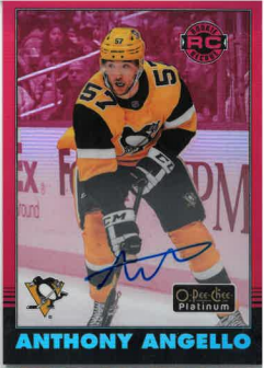2020-21 UD O-PEE-CHEE Platinum Retro Red Rainbow Auto Rookie Anthony Angelo č. R-62
