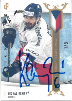 2024 Legendary Cards Golden Czech Hockey Games 2024 Signature Michal Kempný /9 č. EHB-03