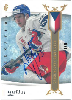 2024 Legendary Cards Golden Czech Hockey Games 2024 Signature Jan Košťálek /9 č. EHC-06