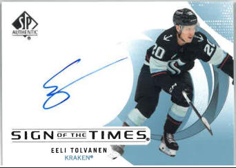 2024-25 UD SP Authentic Sign of the Time Eeli Tolvanen č. SOTT-ET