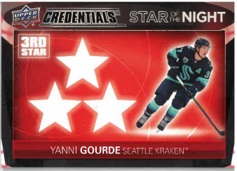 2021-22 UD Credentials Star Of The Night Yanni Gourde č. 3S-3