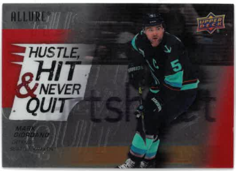 2021-22 UD Allure Hustle Hit And Never Quit Mark Giordano č. HH-15