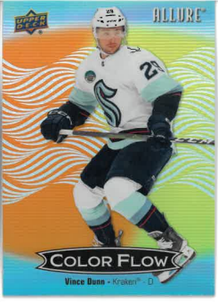 2024-25 UD Allure Color Flow Orange-Yellow Vince Dunn č. CFL-58