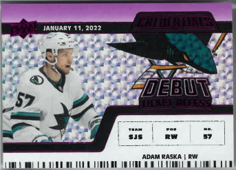 2022-23 UD Credentials Debut Ticket Access Adam Raška /10 č. 138