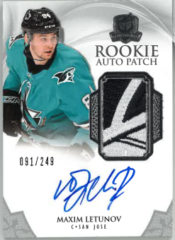 2020-21 UD The Cup Maxime Letunov Rookie Auto Patch /249 č. 129