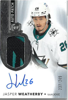 2021-22 UD The Cup Jasper Weatherby Rookie Auto Patch /249 č. 193