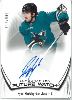 2021-22 UD SP Authentic Ryan Merkley Future Watch /999 č. 169
