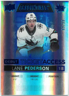2021-22 UD Credentials Debut Ticket Acces Lane Pederson /99 č. 94