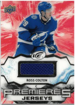 2021-22 UD Ice Premieres Jersey Ross Colton č. IPA-RC
