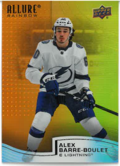 2021-22 UD Allure Rainbow Orange/Yellow Alex Barre-Boulet č. R-44