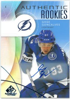 2024-25 UD SP Game Used Authentic Rookies Blue Auto Gage Goncalves č. 264