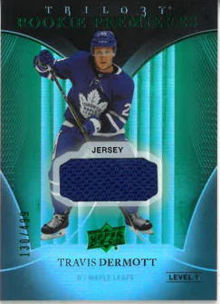 2018-19 UD Trilogy Rookie Premieres lvl 1 jersey Travis Dermott /499 č. 63