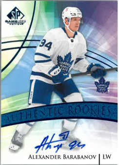 2020-21 UD SP Game Used Authentic Rookies Blue Auto Alexander Barabanov č. 147