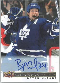 2020-21 UD SP Signature Edition Legends Canvas Auto Bryan McCabe č. C-10