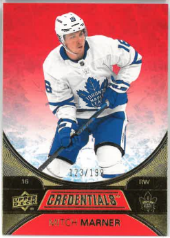 2021-22 UD Credentials Red Mitch Marner /199 č. 41
