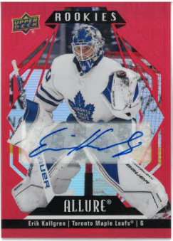 2022-23 UD Allure Red Rainbow Auto Rookie Erik Kallgren č. 115