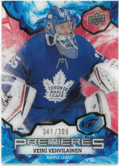 2021-22 UD Ice Premieres Red Veini Vehvilainen /399 č. 166