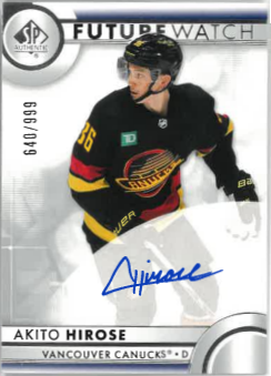 2023-24 UD SP Authentic Future Watch Auto Akito Hirose /999 č. 131