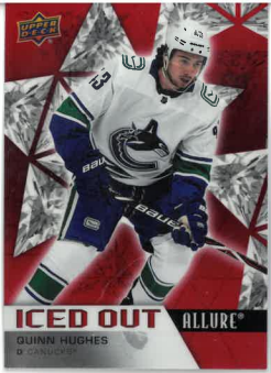 2021-22 UD Allure Iced Out Quinn Hughes č. IO-2