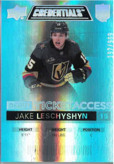2021-22 UD Credentials Debut Ticket Access Jake Leshyshyn /999 č. 71
