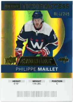 2020-21 UD Credentials Philippe Maillet Debut Ticket Access /249 č. 83