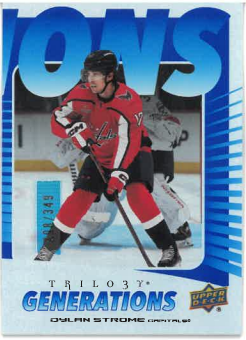2023-24 UD Trilogy Generations Blue Dylan Strome /349 č. TG-17C