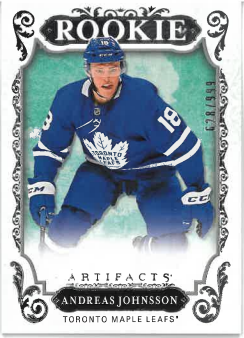2018-19 UD Artifacts Rookie Andreas Johmsson /999 č. 179