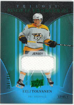 2018-19 UD Trilogy Rookie Premieres Jersey Level 1 Eeli Tolvanen /499 č. 70