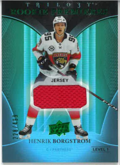 2018-19 UD Trilogy Rookie Premieres Jersey Level 1 Henrik Borgstrom /499 č. 65