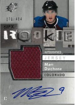 2009-10 UD SPx Rookie Autographed Jersey Matt Duchene /484 č. 175