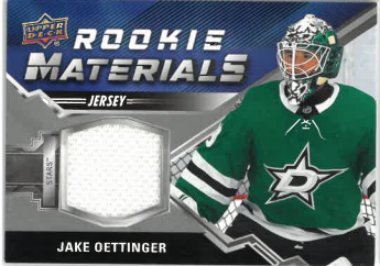 2020-21 UD Series II Rookie Materials Jake Oettinger č. RM-JO