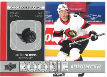 2021-22 UD Series I Rookie Retrospective Josh Norris č. RR-8