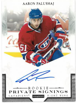 2010-11 Panini Private Signings Rookie Aarnon Palushaj č. R-AP