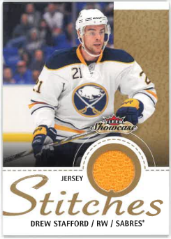 2013-14 Fleer Showcase Jersey Stitches Drew Stafford č. S-DS